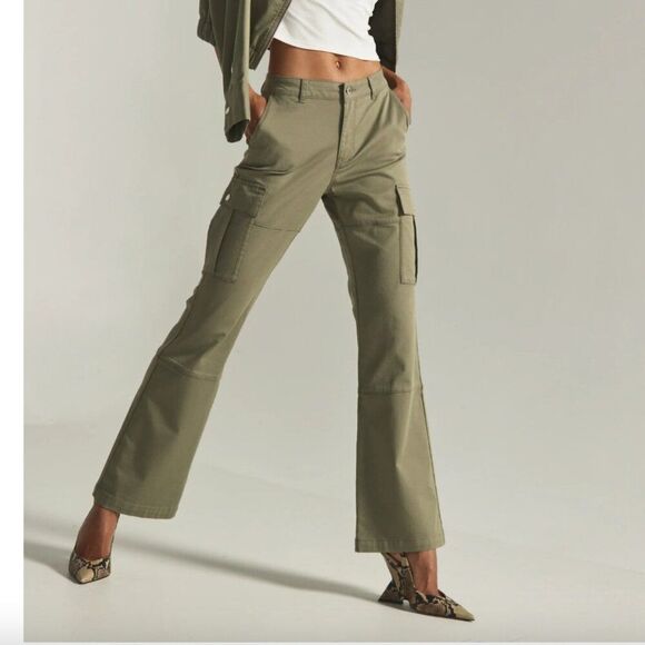 7 Diamonds Pants - 7Diamonds Size 30 10 Nellie Cargo Pants Olive Green Flare Utility